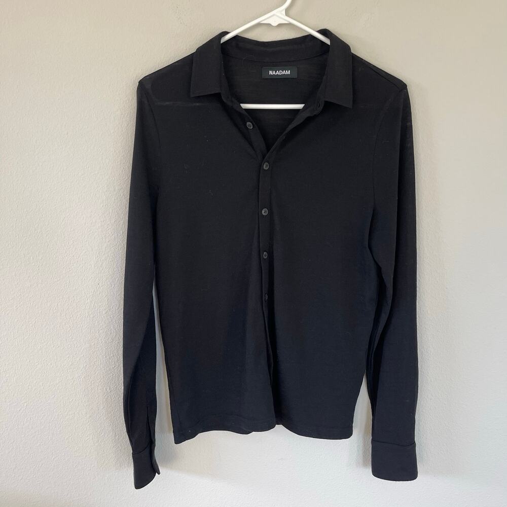 NAADAM Black Wool Ultralight Button Up Shirt (XS)